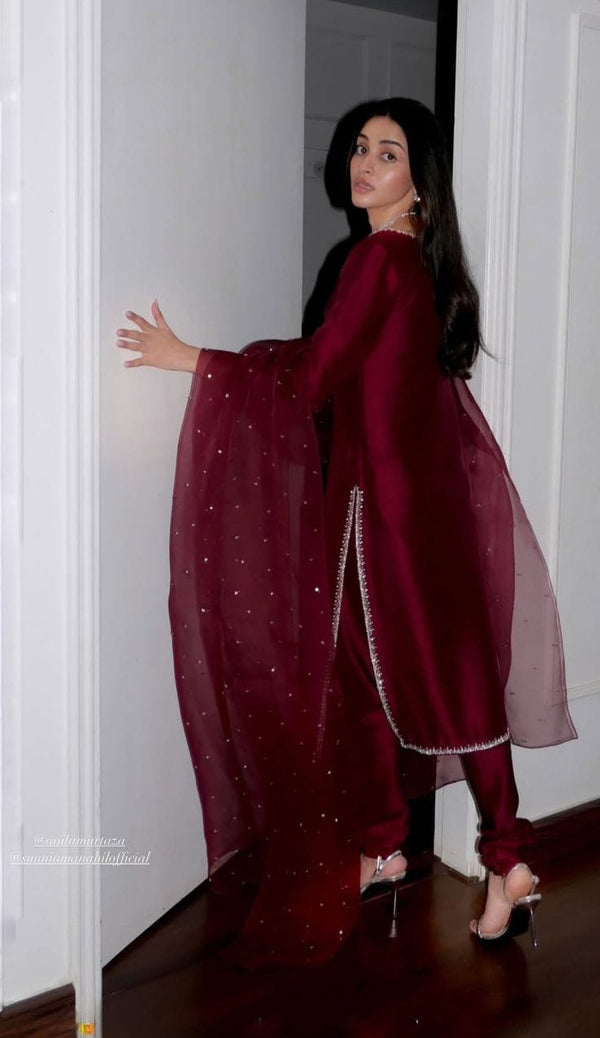 Shalwar Kameez with Organza Dupatta