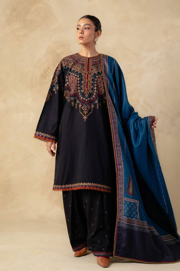 Winter heavy embroidered Unstiched Suit